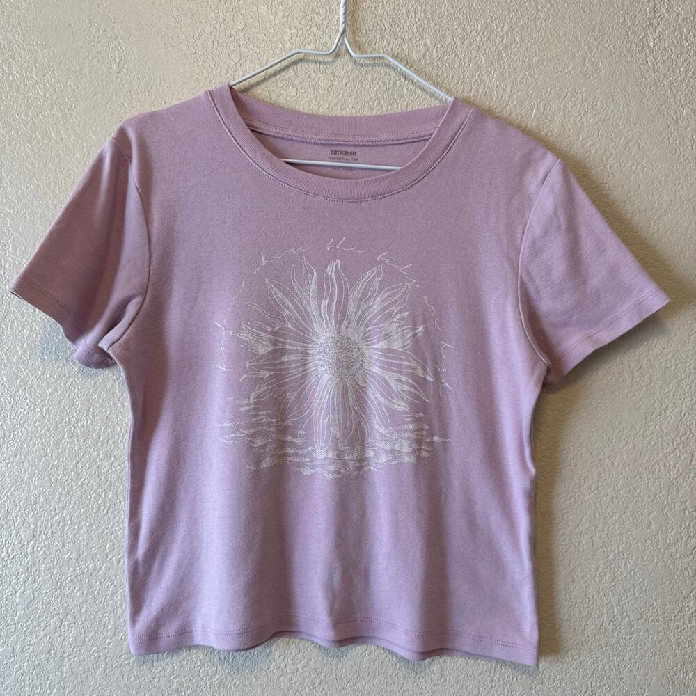 Cotton On Pink Sunflower Graphic Baby Tee Size S